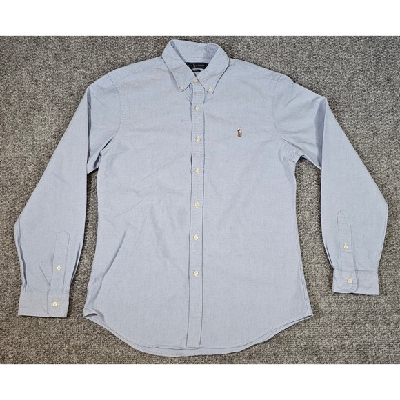 Ralph Lauren Oxford Shirt Slim Fit Long Sleeve Button Down Light Blue L - Picture 2 of 8